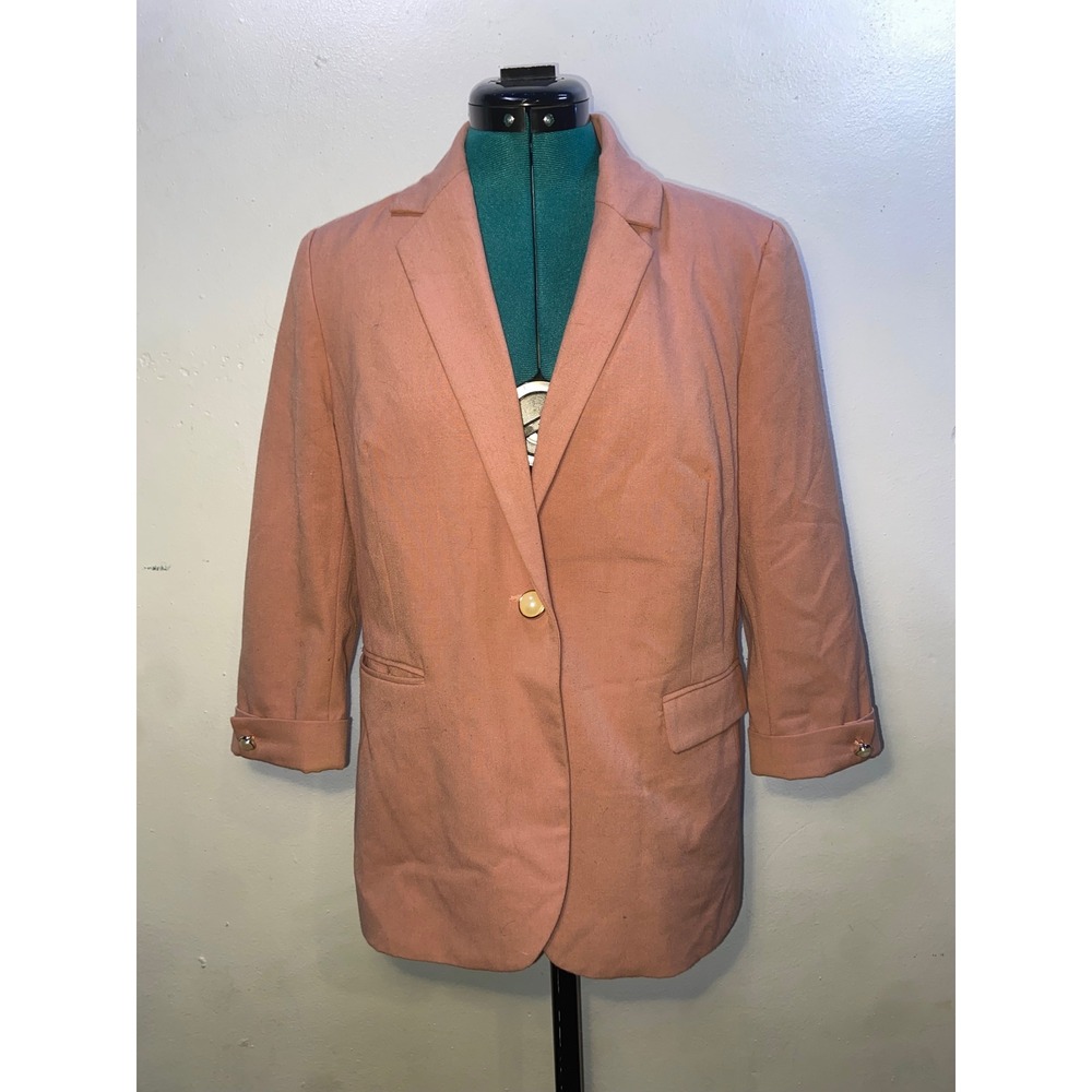 Jules & Leopold Studio Pink Single Button Blazer Jacket Office Retro Corpcore